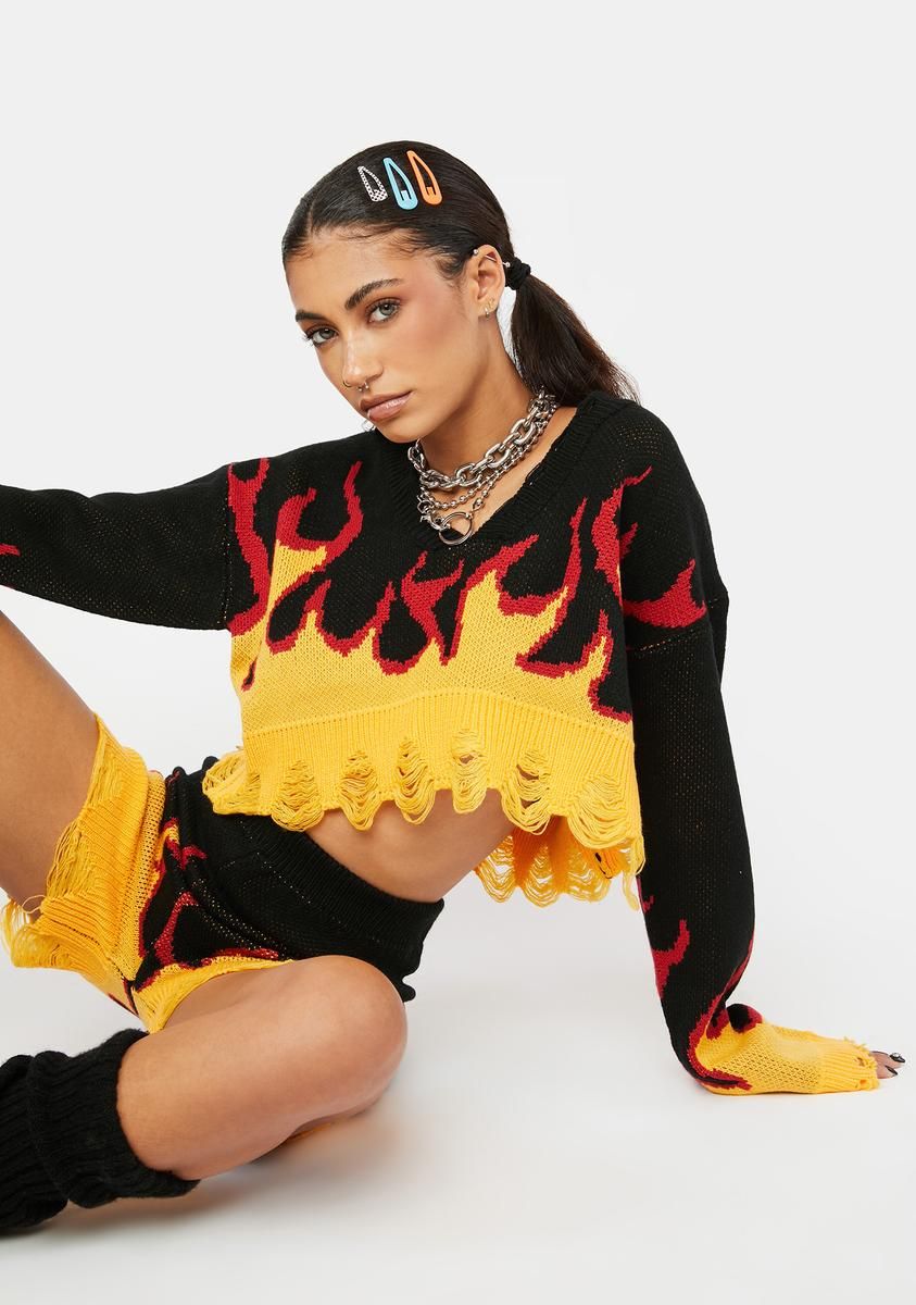 Burn Baby Knit Shorts Set sold by Dolls Kill product image thumbnail 2