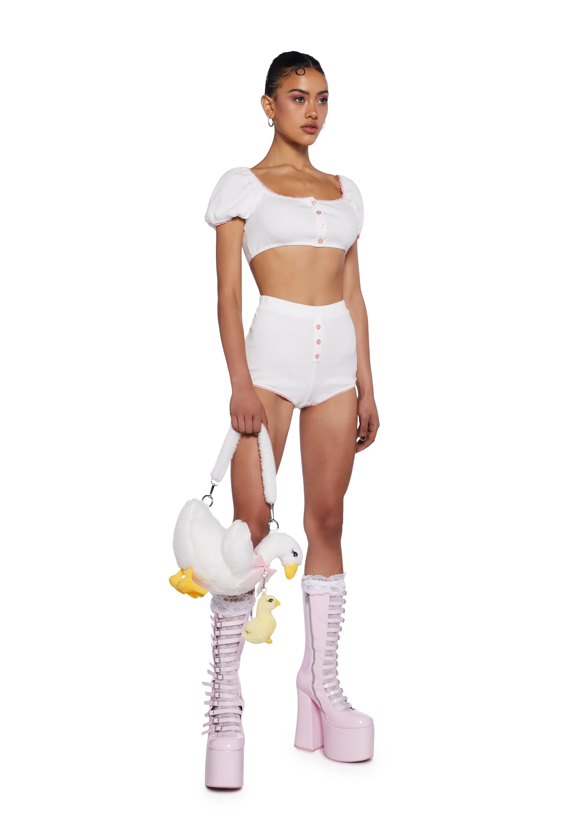 Swoon Sensibility Lounge Set - White sold by Dolls Kill product image thumbnail 2