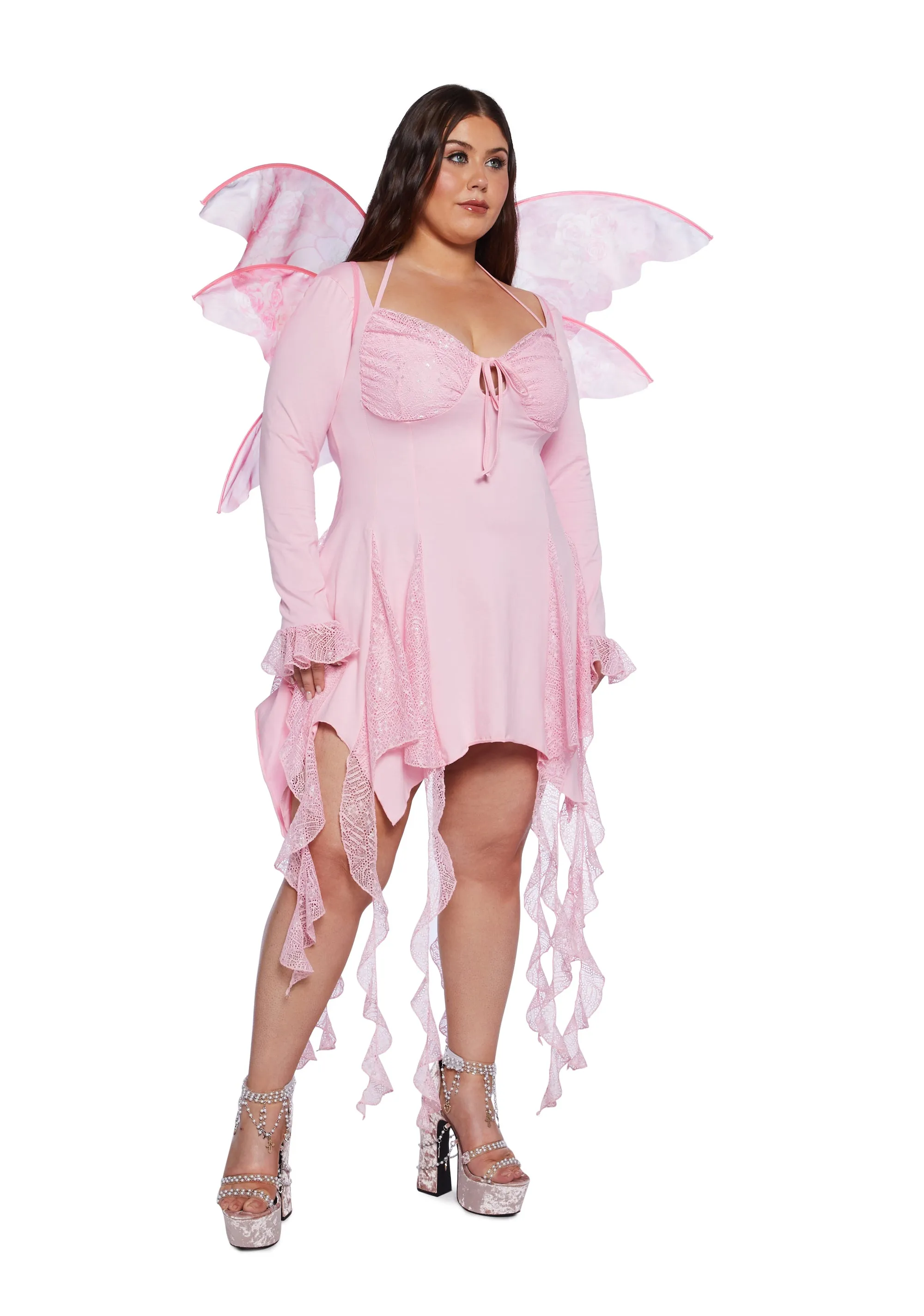 Plus Lost In Fairyland Mini Dress - Pink sold by Dolls Kill product image thumbnail 3