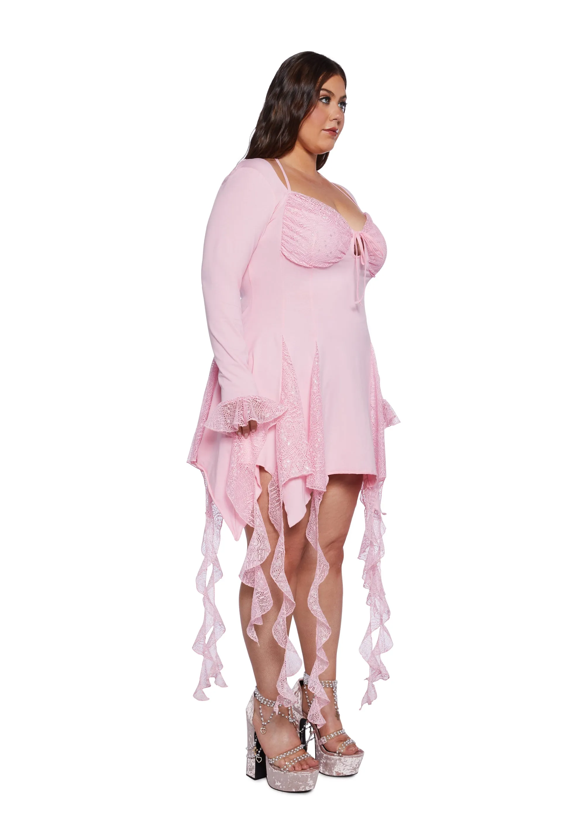 Plus Lost In Fairyland Mini Dress - Pink sold by Dolls Kill product image thumbnail 2