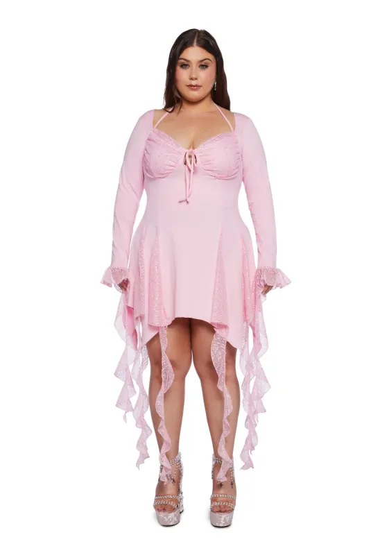 Plus Lost In Fairyland Mini Dress - Pink sold by Dolls Kill