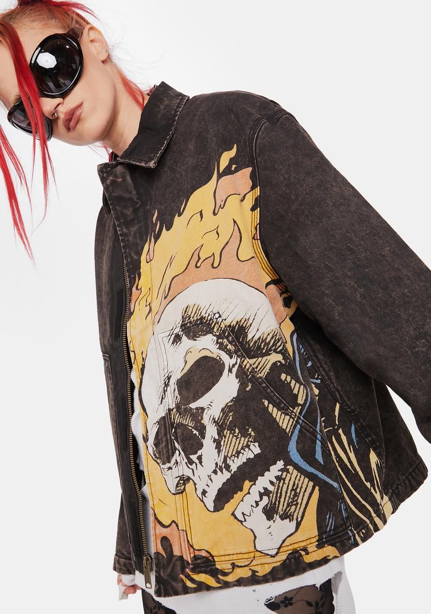 Ghost Rider Work Jacket sold by Dolls Kill product image thumbnail 2