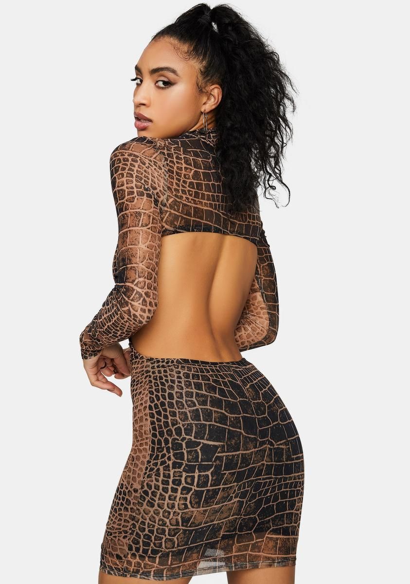 Crocodile On The Prowl Mini Dress sold by Dolls Kill product image thumbnail 4