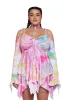 Plus F Is For Fairies™  Handkerchief Dress - Tie Dye Rainbow sold by Dolls Kill