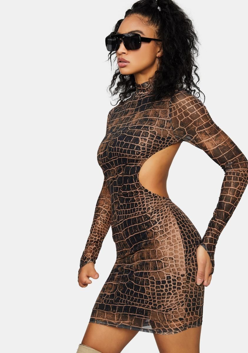 Crocodile On The Prowl Mini Dress sold by Dolls Kill product image thumbnail 2