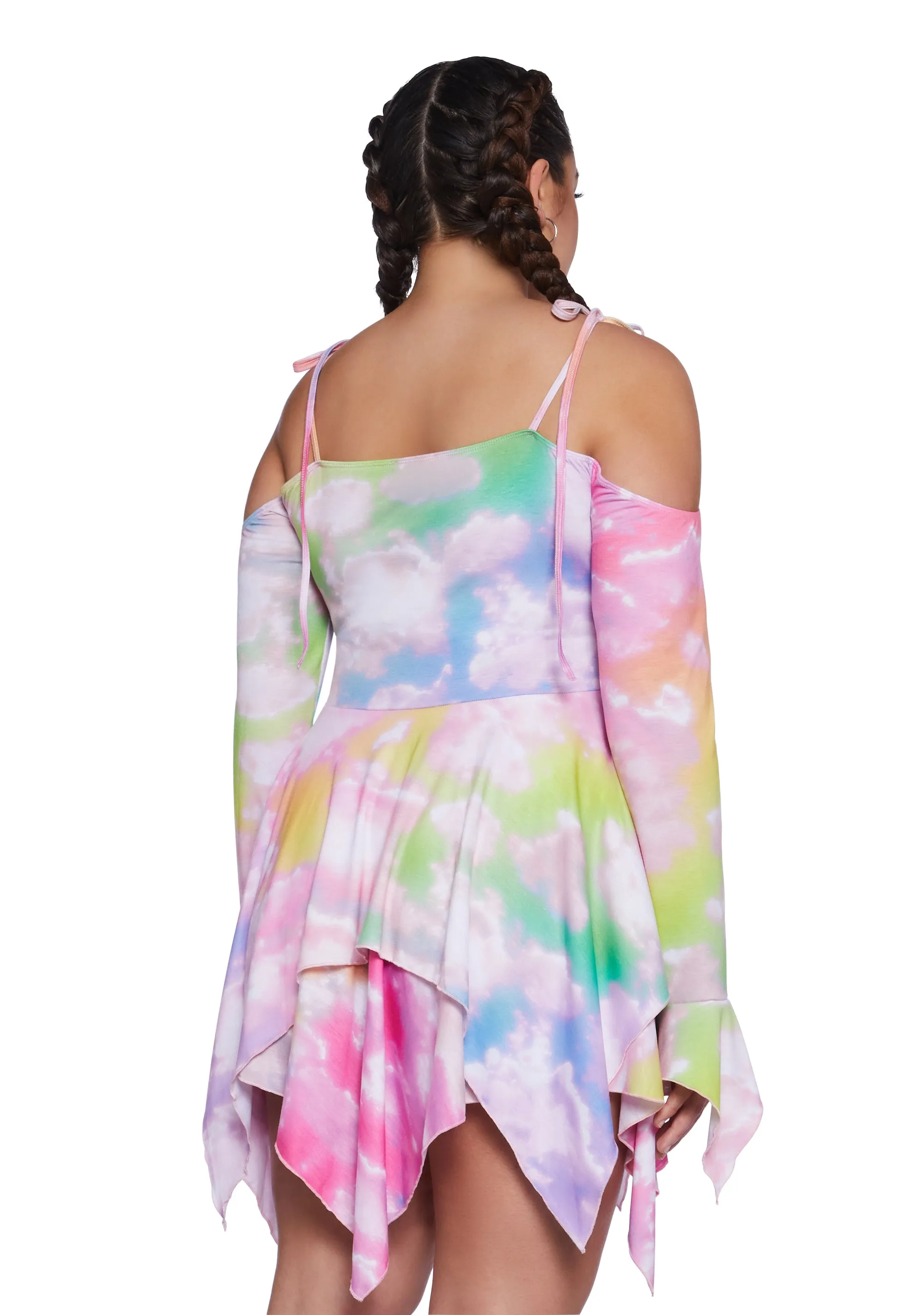 Plus F Is For Fairies™ Handkerchief Dress - Tie Dye Rainbow sold by Dolls Kill product image thumbnail 4