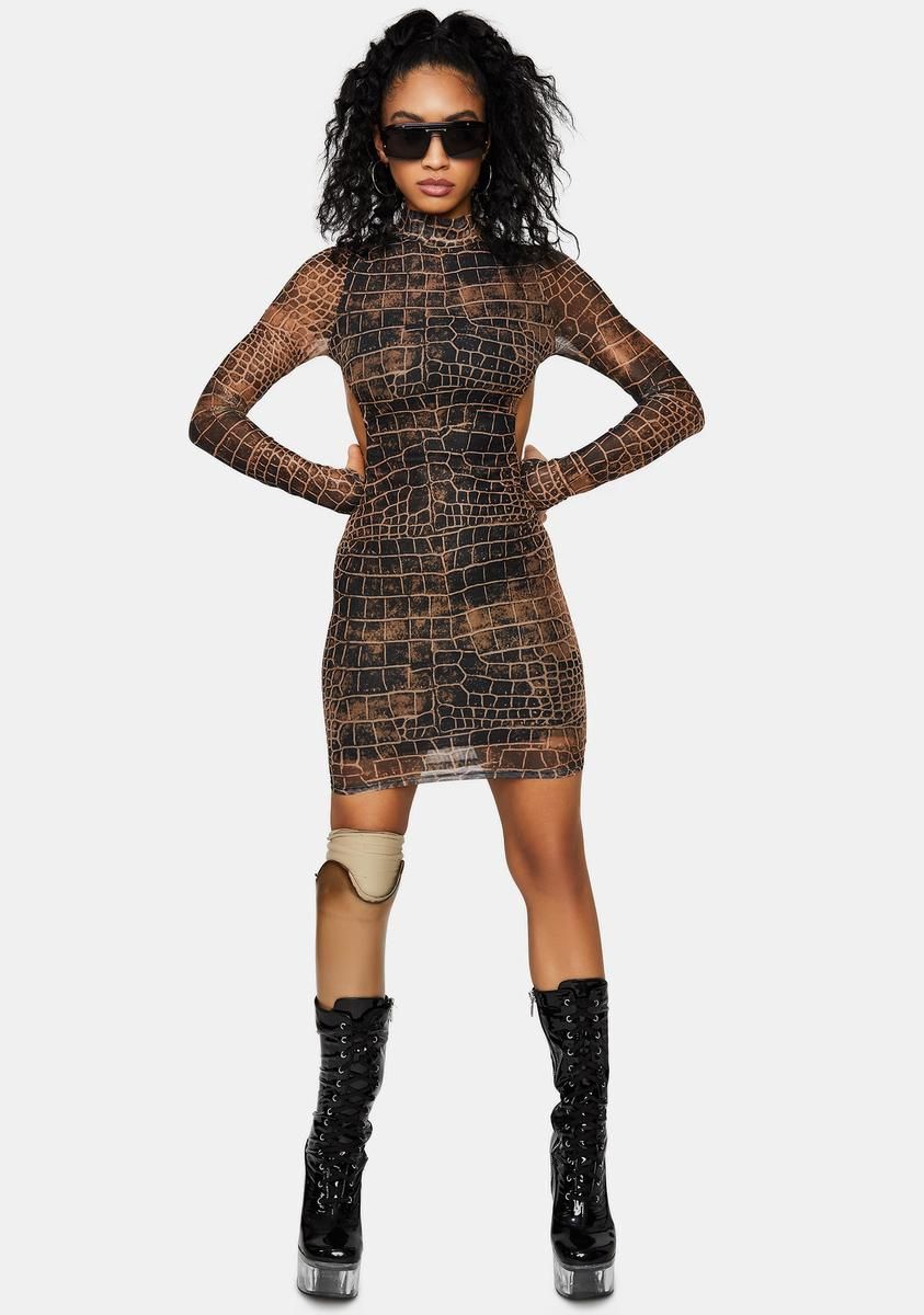 Crocodile On The Prowl Mini Dress sold by Dolls Kill product image thumbnail 3