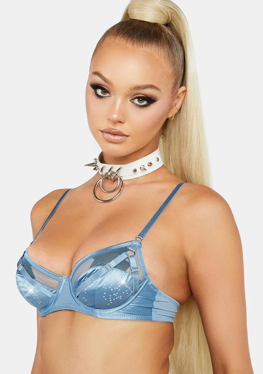 Olympia Diamante Mesh Satin Bra sold by Dolls Kill product image thumbnail 2