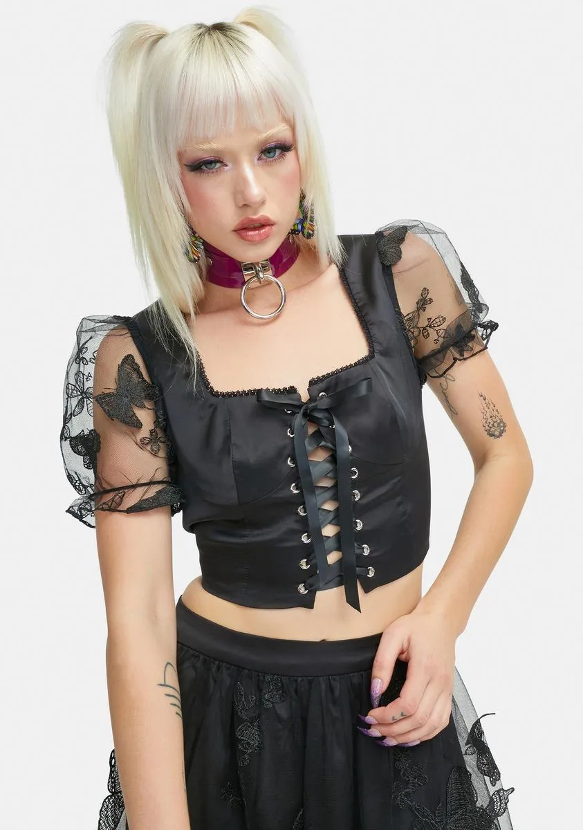 Everything Changes Butterfly Crop Top sold by Dolls Kill