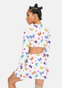 Butterfly Mesh Tie Top sold by Dolls Kill