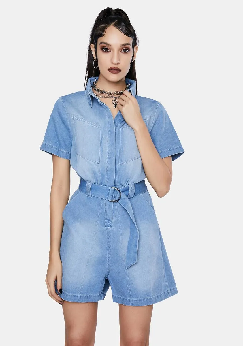 Karla Denim Romper sold by Dolls Kill