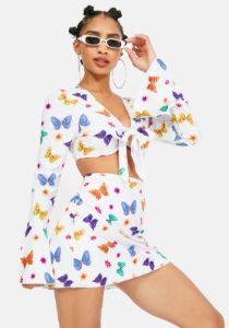 Butterfly Mesh Tie Top sold by Dolls Kill