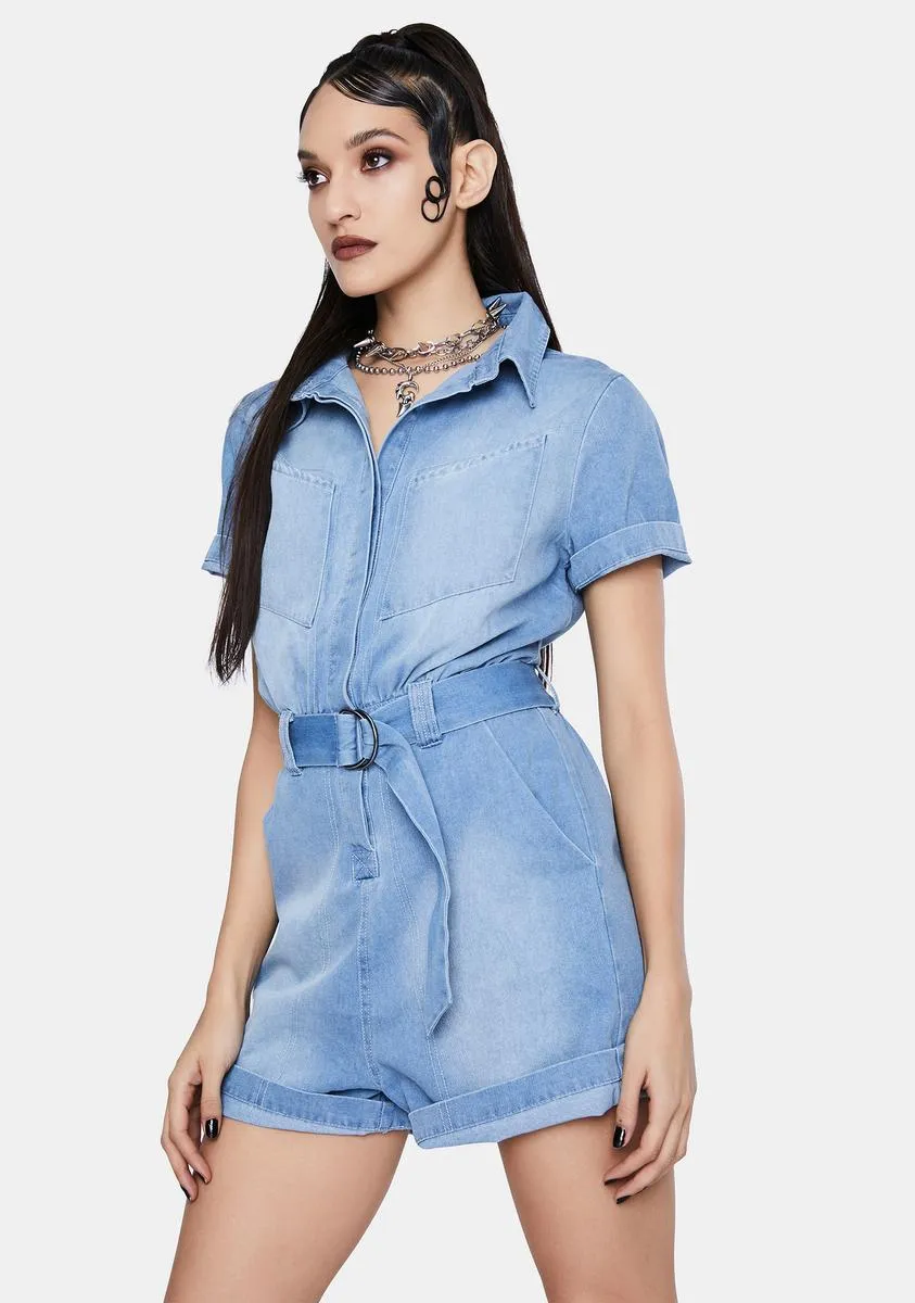 Karla Denim Romper sold by Dolls Kill product image thumbnail 2