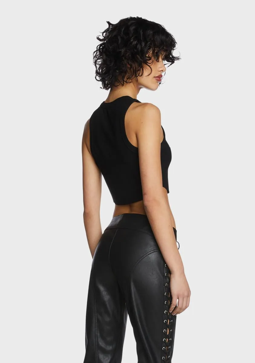 Black Racerback Crop Tank Top sold by Dolls Kill product image thumbnail 5