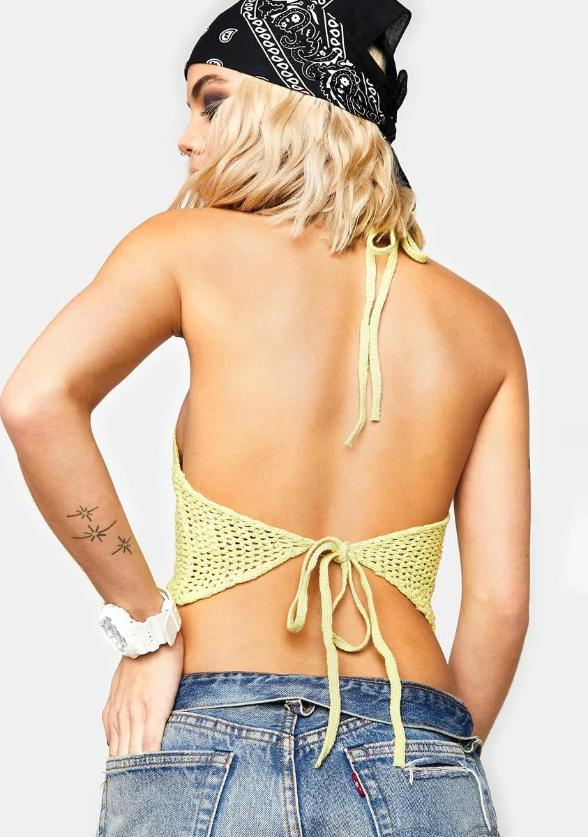 Glow Power Crochet Halter Top sold by Dolls Kill product image thumbnail 4