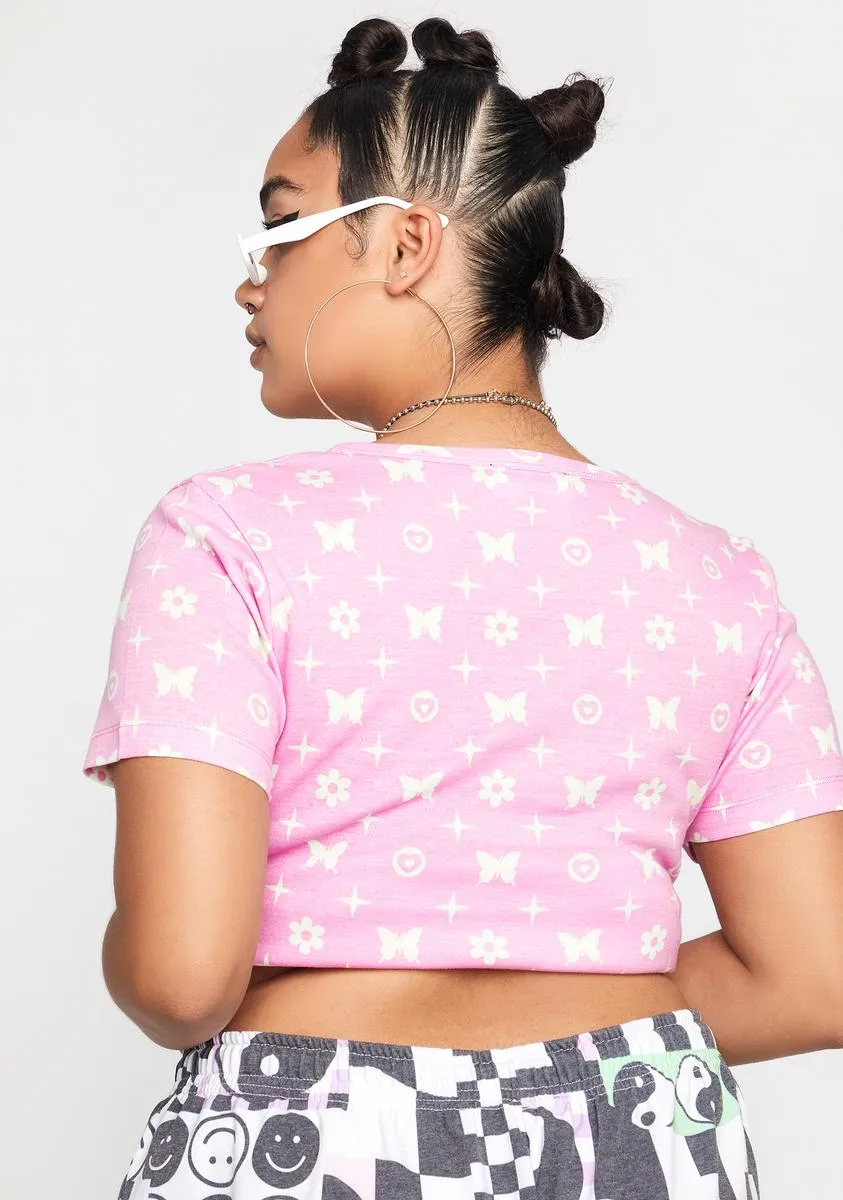 Plus Butterfly Monogram Crop Top sold by Dolls Kill product image thumbnail 4