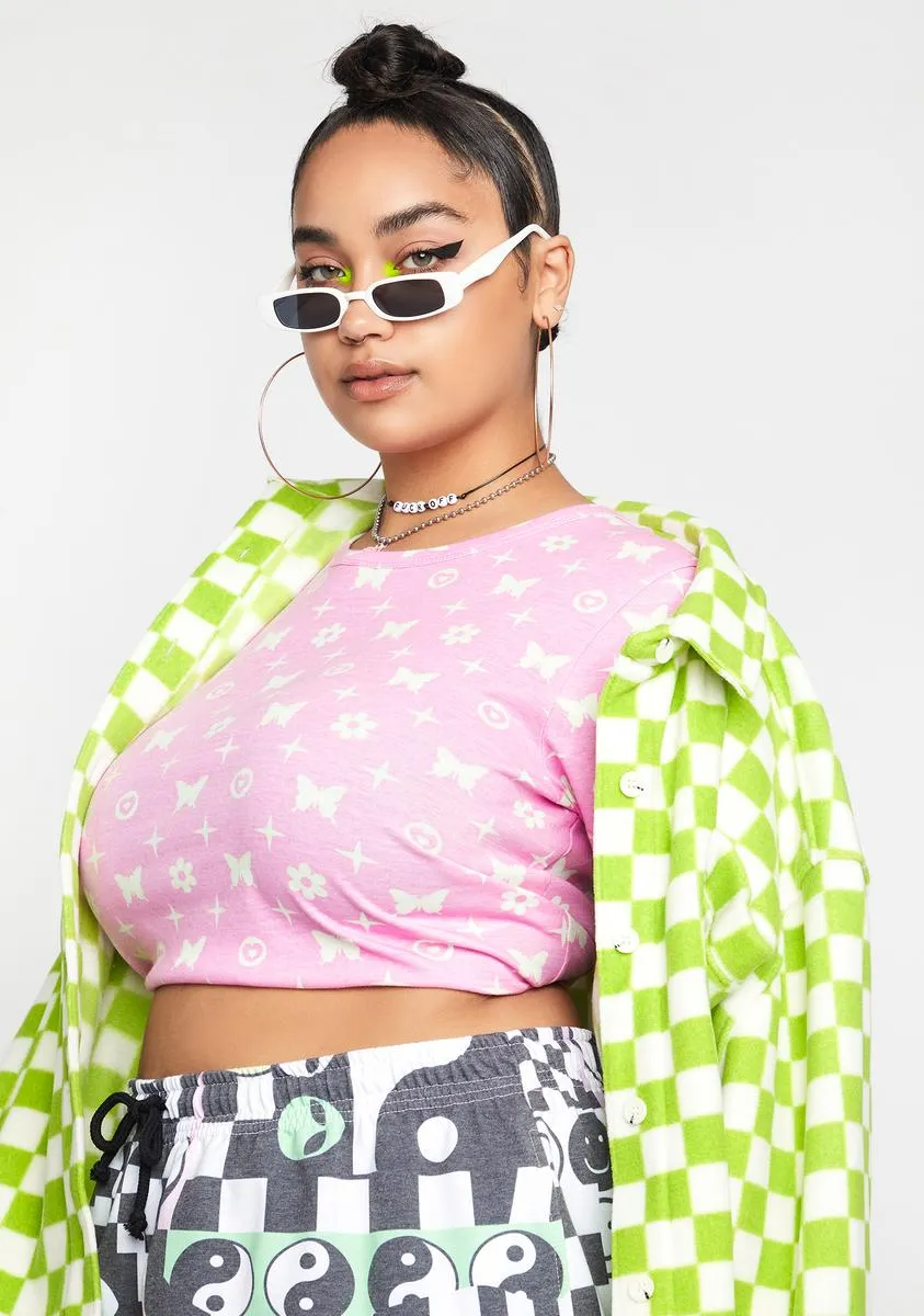 Plus Butterfly Monogram Crop Top sold by Dolls Kill product image thumbnail 2