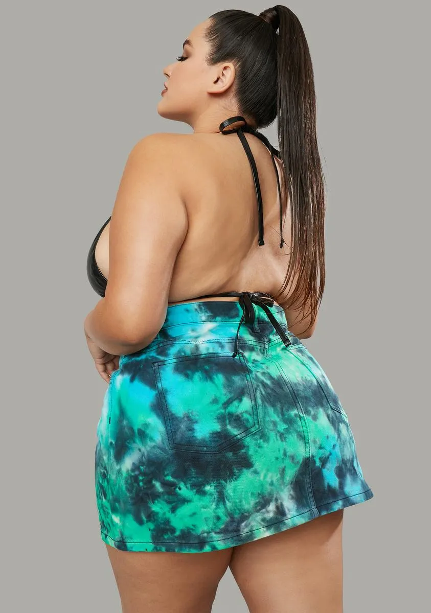 Plus Treasure Island Tie Dye Mini Skirt sold by Dolls Kill product image thumbnail 4