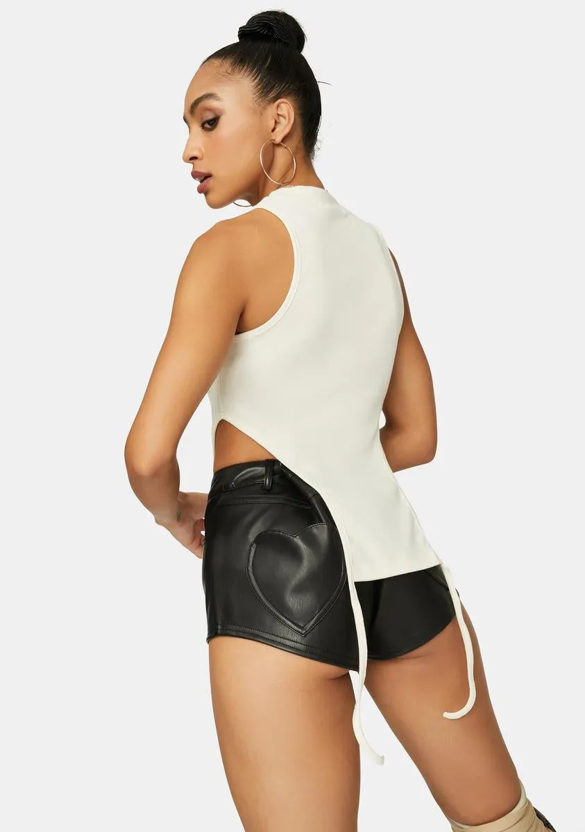 Cream Taken By Surprise Cutout Tank Top sold by Dolls Kill product image thumbnail 4