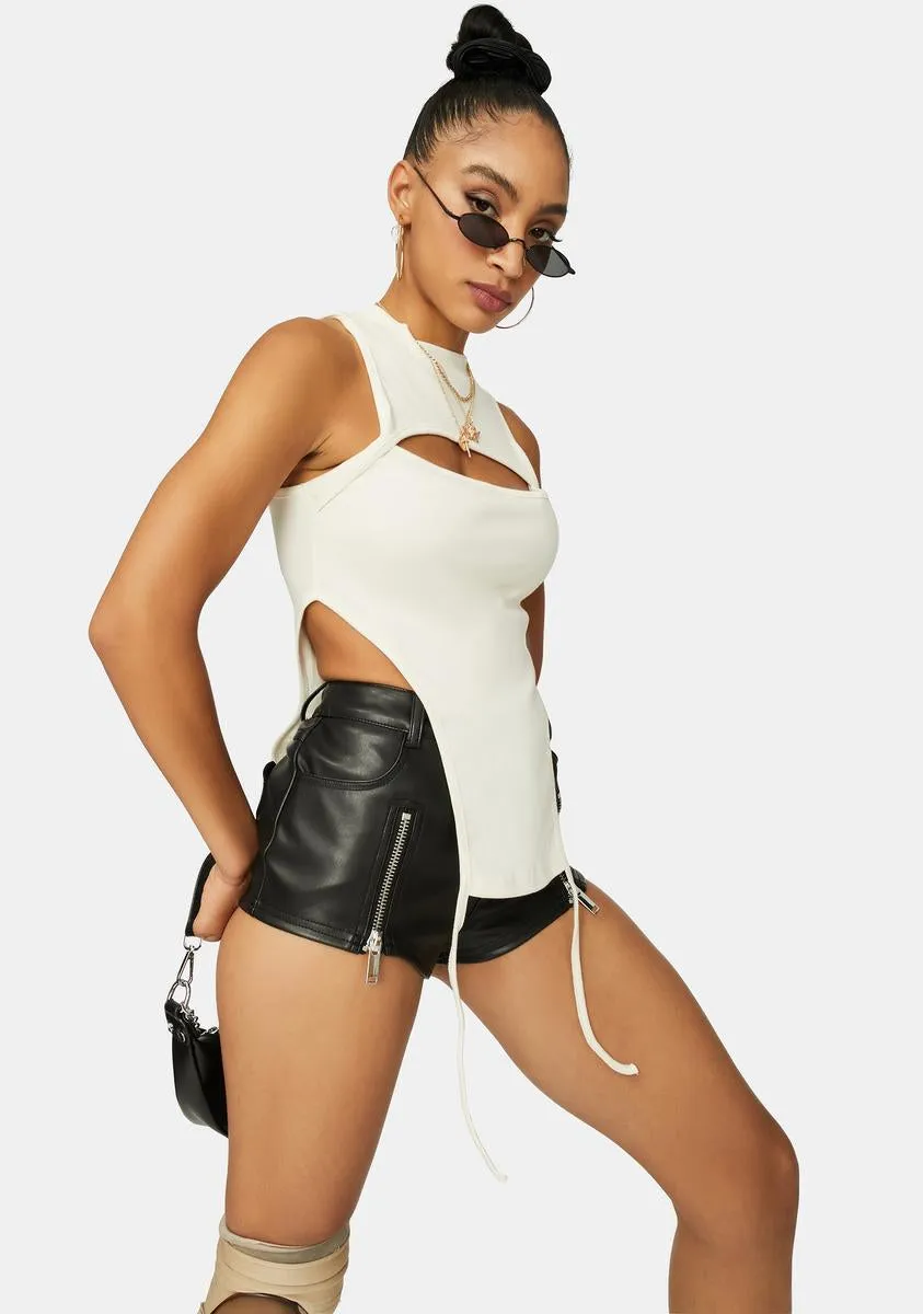Cream Taken By Surprise Cutout Tank Top sold by Dolls Kill product image thumbnail 2