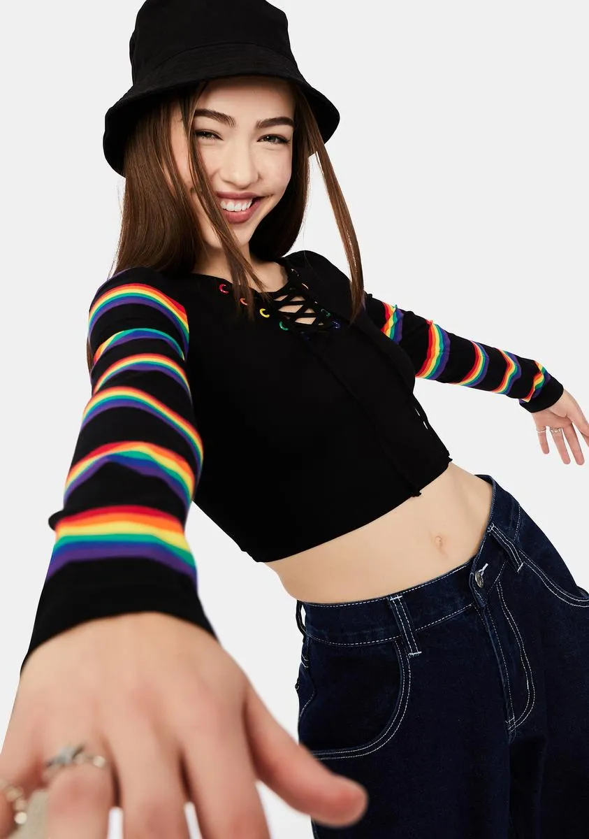 Deck The Halls Lace Up Crop Top sold by Dolls Kill product image thumbnail 2
