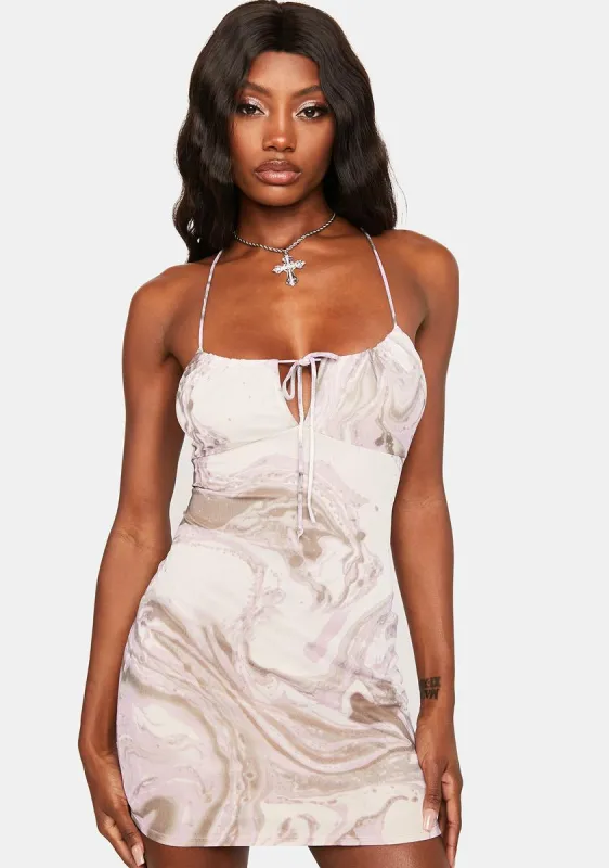 Lavender No Illusions Mesh Mini Dress sold by Dolls Kill
