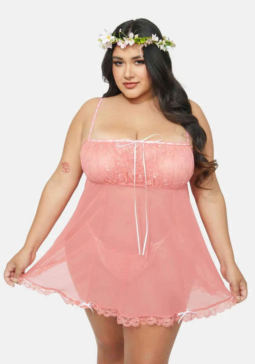 My Secret Diary Chiffon Chemise Set sold by Dolls Kill