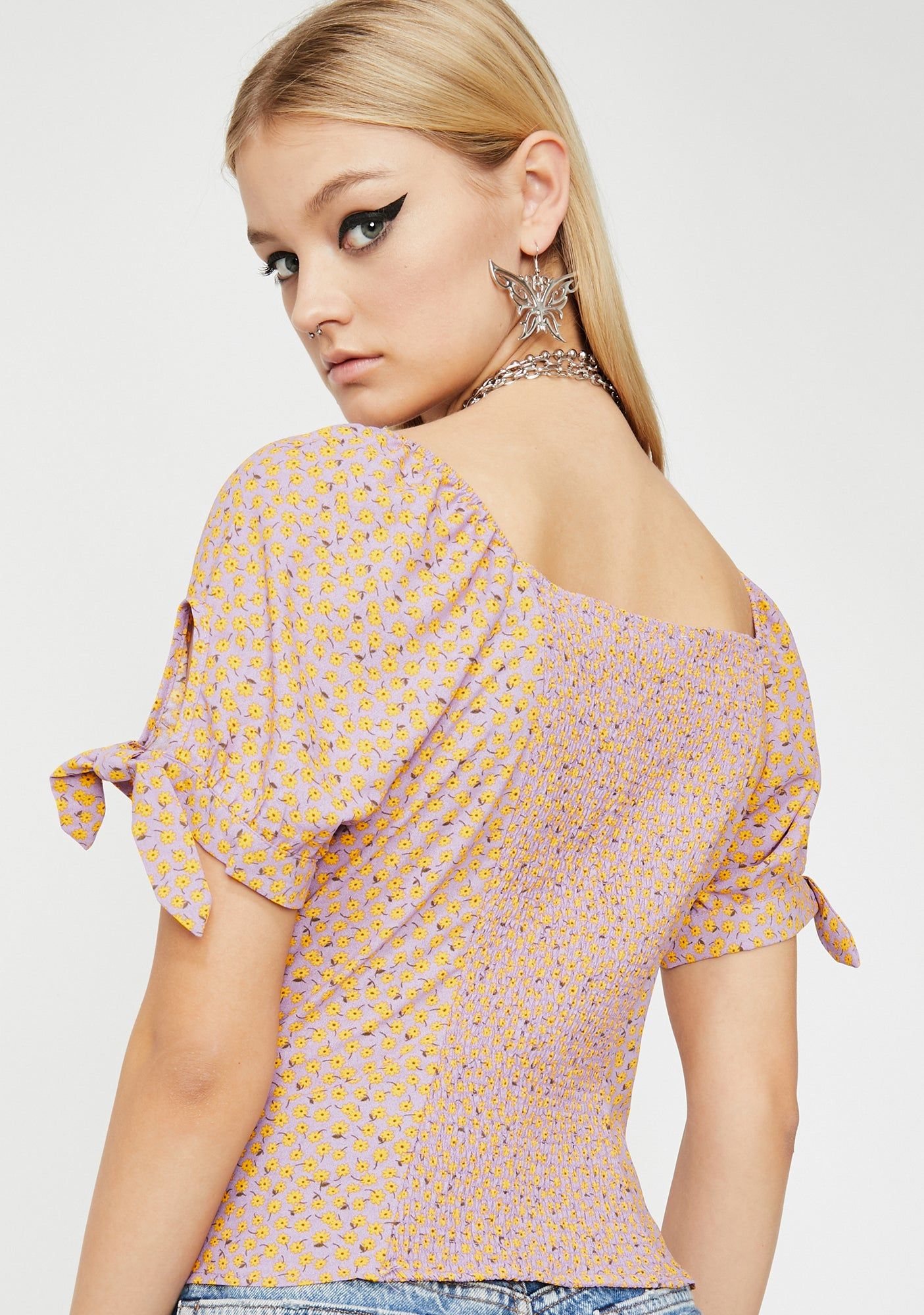 Bliss Reality Floral Blouse sold by Dolls Kill product image thumbnail 4