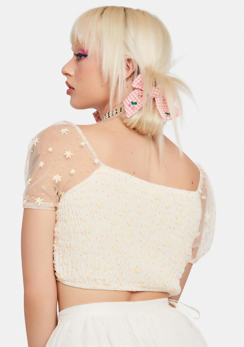 Delicates Fears Ruched Crop Top sold by Dolls Kill product image thumbnail 4