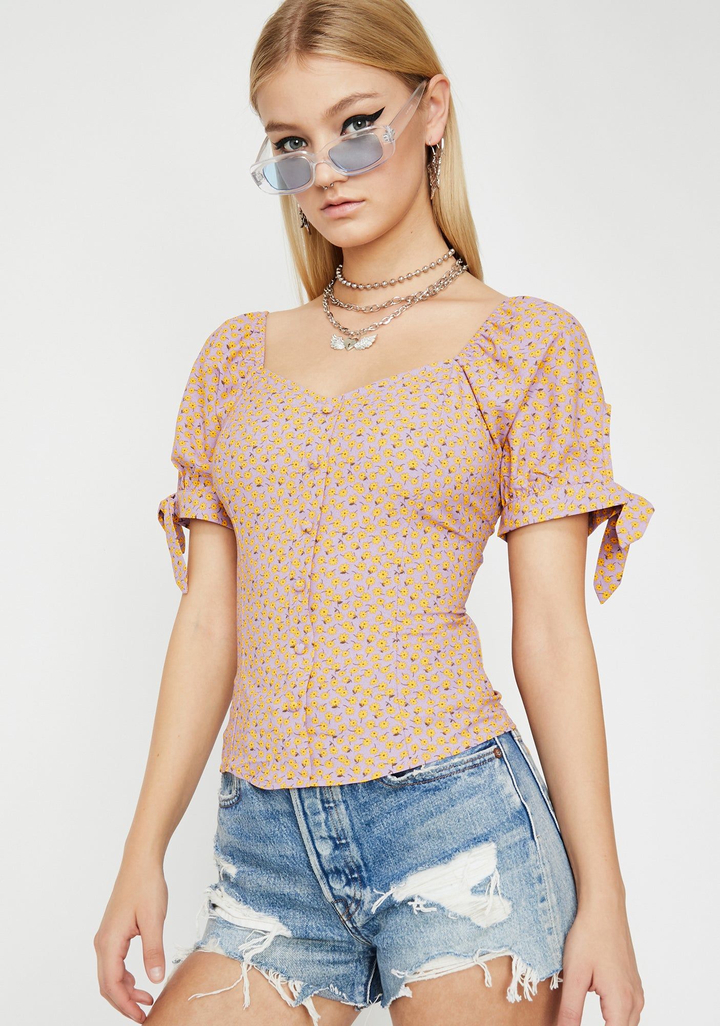 Bliss Reality Floral Blouse sold by Dolls Kill product image thumbnail 2