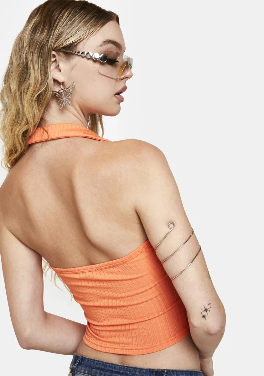 Tangy Just Zip It Collared Halter Top sold by Dolls Kill product image thumbnail 4