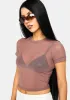 Mauve Change The Game Mesh Top sold by Dolls Kill