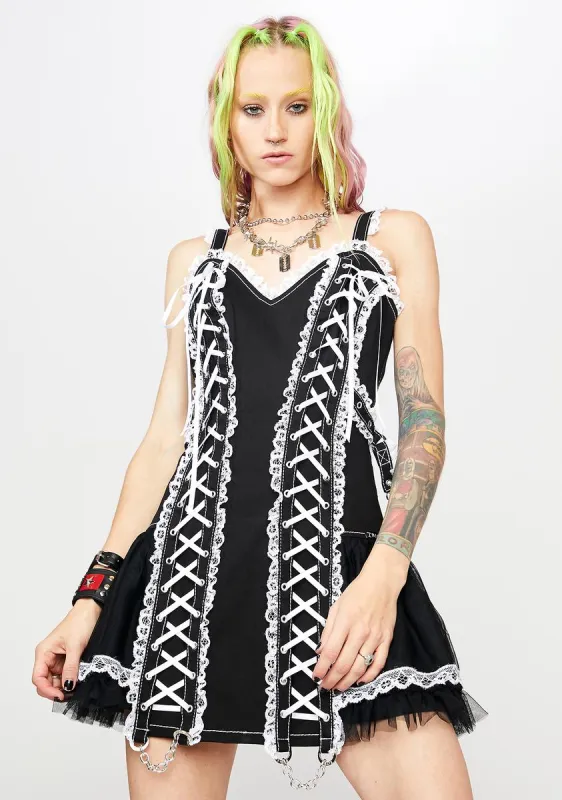 White Lace Mini Dress sold by Dolls Kill