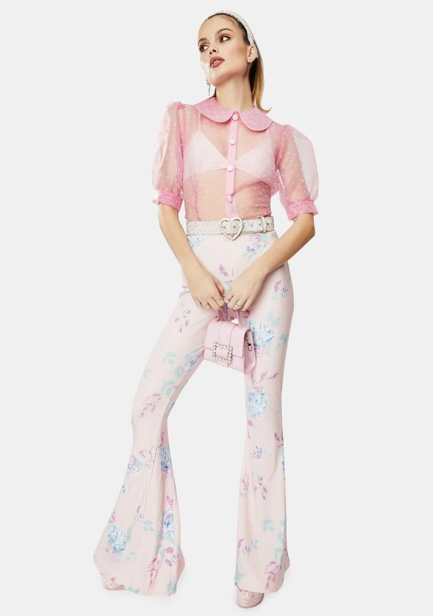 The Marilyn Sheer Polka Dot Blouse sold by Dolls Kill product image thumbnail 3