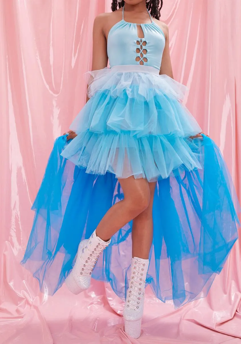Sky Who Says Ombre Tulle High Low Skirt sold by Dolls Kill