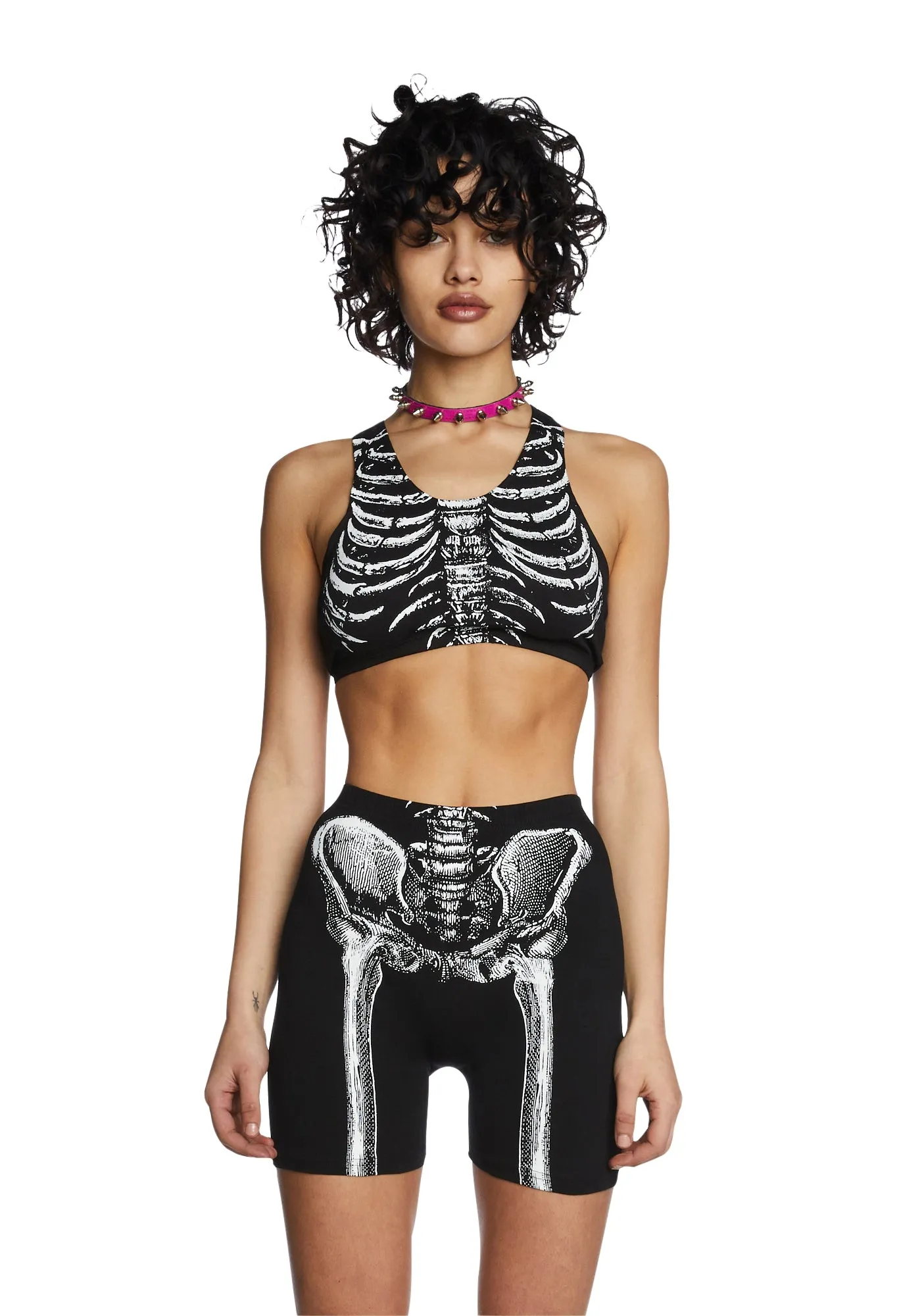 Bone To Pick Skeleton Crop Top sold by Dolls Kill