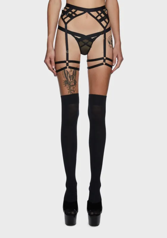 Chantal Open Elastic Suspender With Leg Harness sold by Dolls Kill