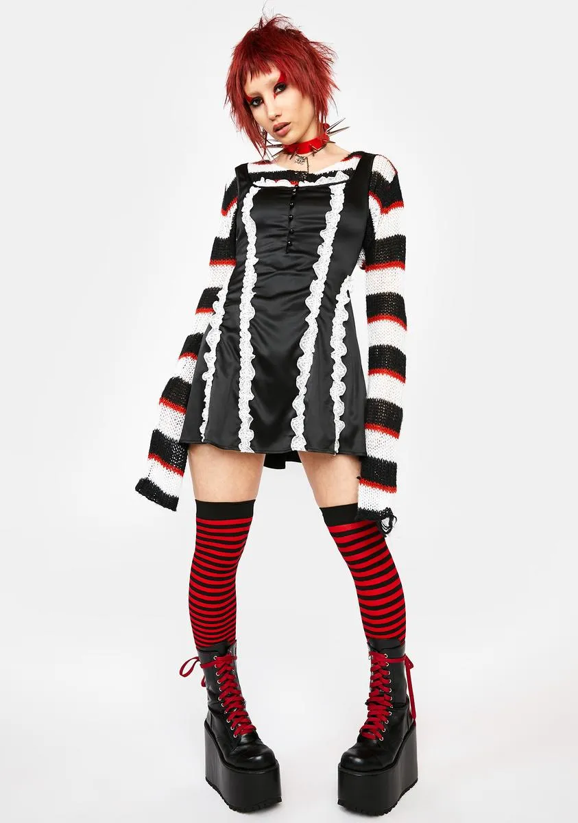 Parisian Boldness Satin Mini Dress sold by Dolls Kill product image thumbnail 3