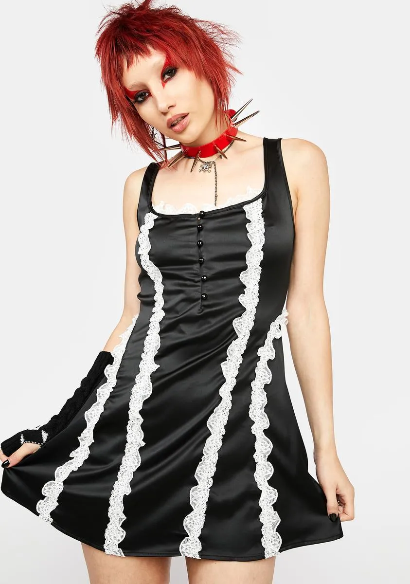 Parisian Boldness Satin Mini Dress sold by Dolls Kill