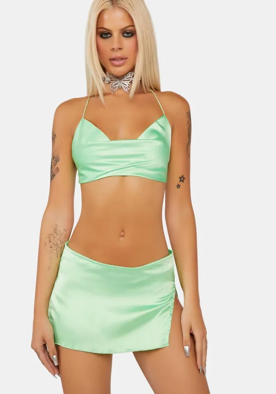 Lime Challenge Me Skirt Set sold by Dolls Kill