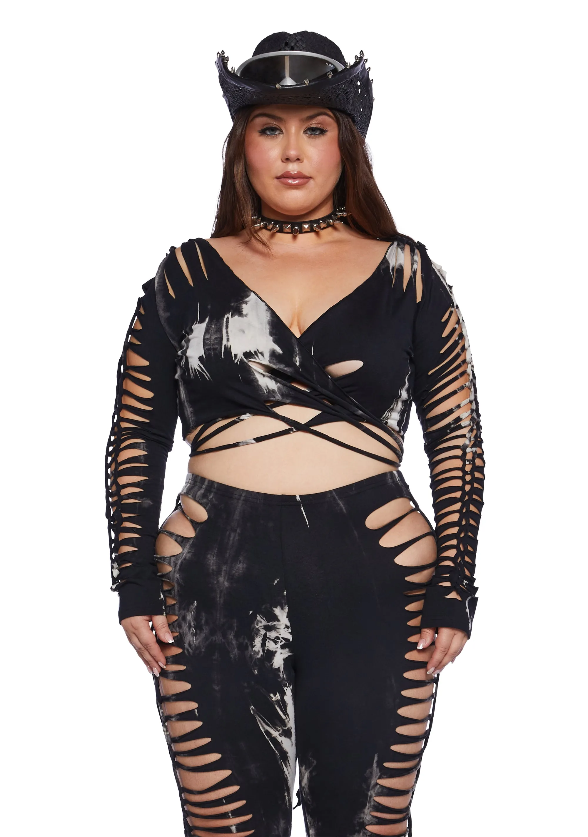Plus Surreal Mirage Wrap Top sold by Dolls Kill