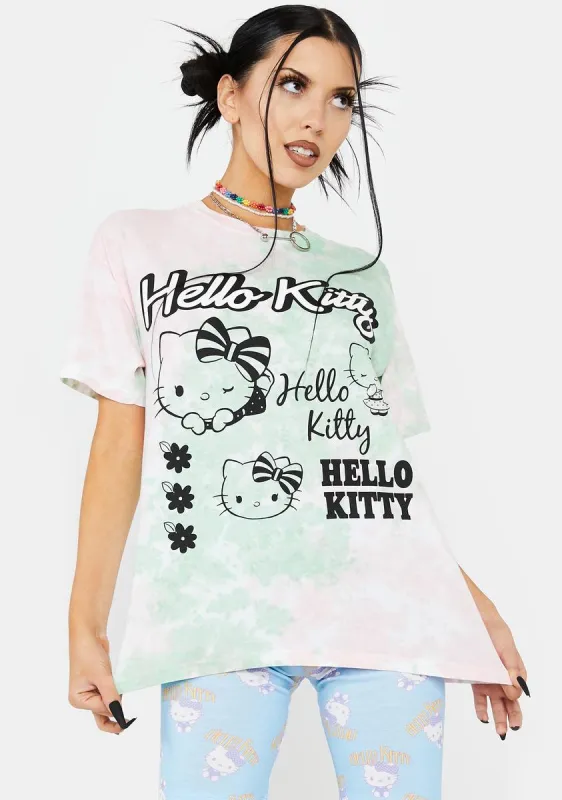 Hello Kitty Tie Dye Tee sold by Dolls Kill