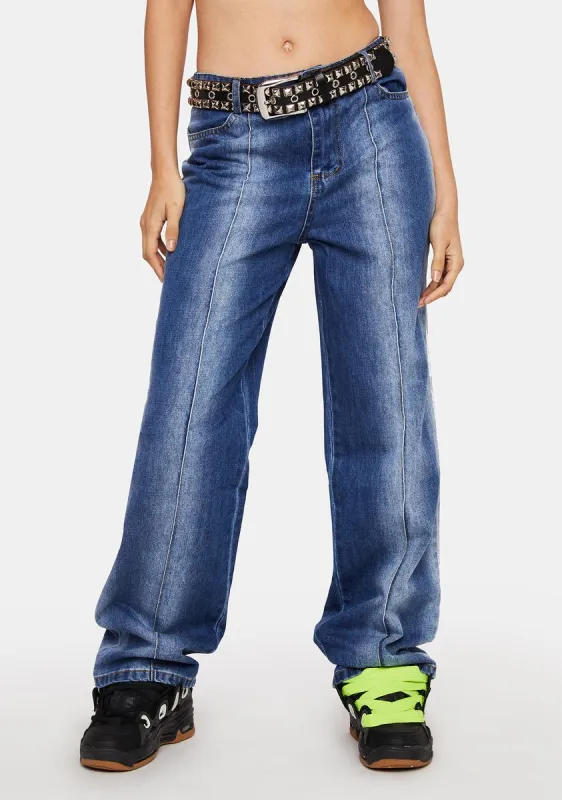 Oh Relax Washed Denim Jeans sold by Dolls Kill