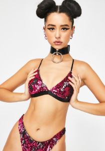Hot Pixie Playroom Sequin Bra sold by Dolls Kill