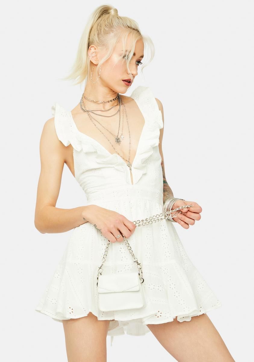 Cuz Ur Cute Sleeveless Eyelet Ruffle Trim Romper sold by Dolls Kill product image thumbnail 2