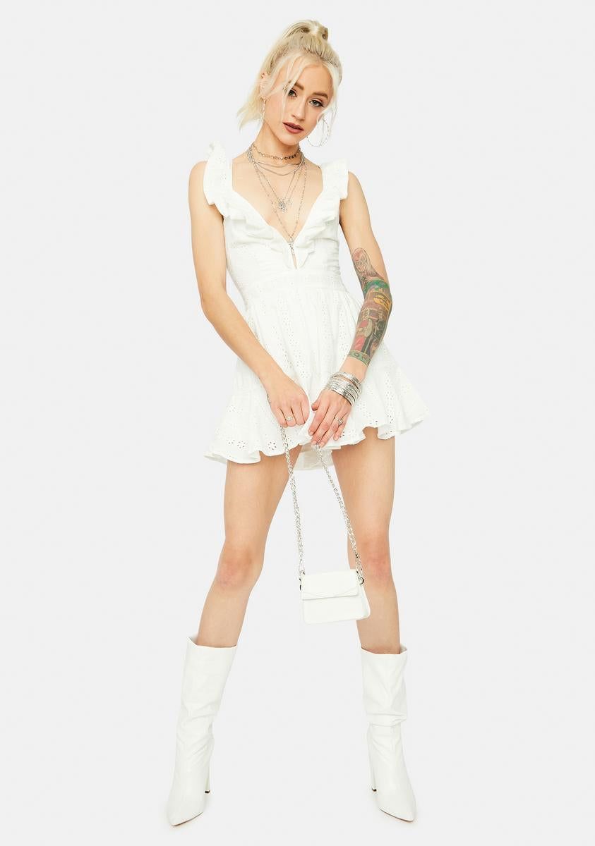 Cuz Ur Cute Sleeveless Eyelet Ruffle Trim Romper sold by Dolls Kill product image thumbnail 3