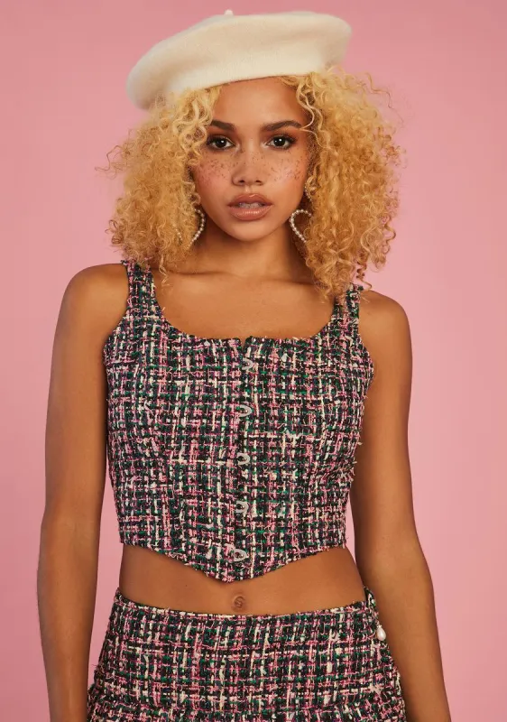 Pish Posh Tweed Corset sold by Dolls Kill