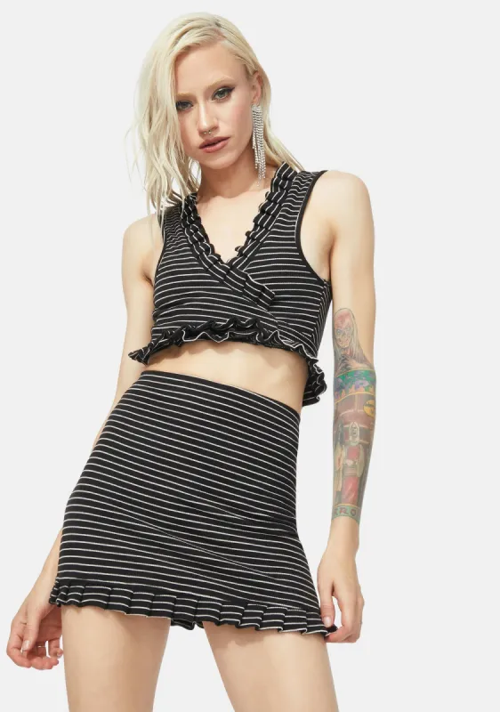 Between The Bliss Striped Skirt Set sold by Dolls Kill