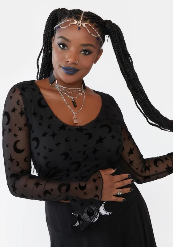 Perfect Spellcaster Mesh Top sold by Dolls Kill