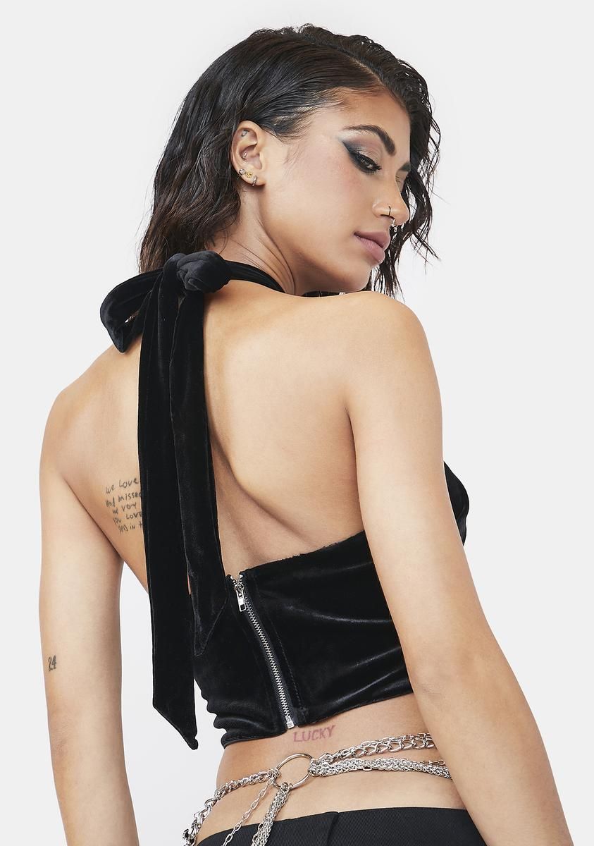 Cool Girl Velvet Halter Top sold by Dolls Kill product image thumbnail 4